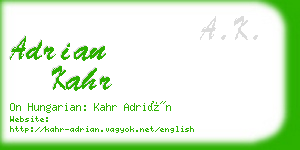 adrian kahr business card